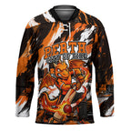 Personalised Perth Scorchers Cricket Fan Pride Hockey Jersey Dynamic Flaming Dragon Art With Perth City Skyline