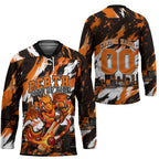 Personalised Perth Scorchers Cricket Fan Pride Hockey Jersey Dynamic Flaming Dragon Art With Perth City Skyline