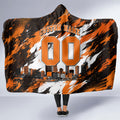 Personalised Perth Scorchers Cricket Fan Pride Hooded Blanket Dynamic Flaming Dragon Art With Perth City Skyline