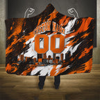 Personalised Perth Scorchers Cricket Fan Pride Hooded Blanket Dynamic Flaming Dragon Art With Perth City Skyline