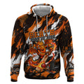 Personalised Perth Scorchers Cricket Fan Pride Hoodie Dynamic Flaming Dragon Art With Perth City Skyline