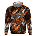 Personalised Perth Scorchers Cricket Fan Pride Hoodie Dynamic Flaming Dragon Art With Perth City Skyline