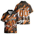 Personalised Perth Scorchers Cricket Fan Pride Kid Hawaiian Shirt Dynamic Flaming Dragon Art With Perth City Skyline