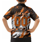 Personalised Perth Scorchers Cricket Fan Pride Kid Hawaiian Shirt Dynamic Flaming Dragon Art With Perth City Skyline