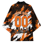 Personalised Perth Scorchers Cricket Fan Pride Kimono Dynamic Flaming Dragon Art With Perth City Skyline