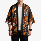 Personalised Perth Scorchers Cricket Fan Pride Kimono Dynamic Flaming Dragon Art With Perth City Skyline
