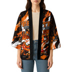 Personalised Perth Scorchers Cricket Fan Pride Kimono Dynamic Flaming Dragon Art With Perth City Skyline