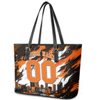 Personalised Perth Scorchers Cricket Fan Pride Leather Tote Bag Dynamic Flaming Dragon Art With Perth City Skyline