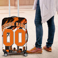 Personalised Perth Scorchers Cricket Fan Pride Luggage Cover Dynamic Flaming Dragon Art With Perth City Skyline