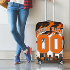 Personalised Perth Scorchers Cricket Fan Pride Luggage Cover Dynamic Flaming Dragon Art With Perth City Skyline