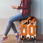Personalised Perth Scorchers Cricket Fan Pride Luggage Cover Dynamic Flaming Dragon Art With Perth City Skyline