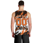 Personalised Perth Scorchers Cricket Fan Pride Men Tank Top Dynamic Flaming Dragon Art With Perth City Skyline