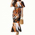 Personalised Perth Scorchers Cricket Fan Pride Mermaid Dress Dynamic Flaming Dragon Art With Perth City Skyline