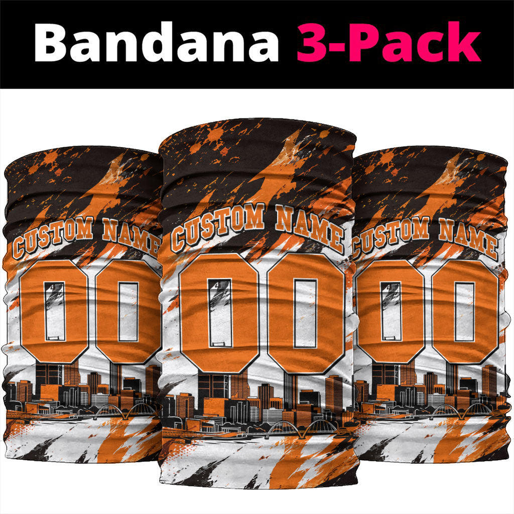 Personalised Perth Scorchers Cricket Fan Pride Neck Gaiter Dynamic Flaming Dragon Art With Perth City Skyline