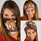 Personalised Perth Scorchers Cricket Fan Pride Neck Gaiter Dynamic Flaming Dragon Art With Perth City Skyline