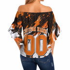 Personalised Perth Scorchers Cricket Fan Pride Off Shoulder Wrap Waist Top Dynamic Flaming Dragon Art With Perth City Skyline