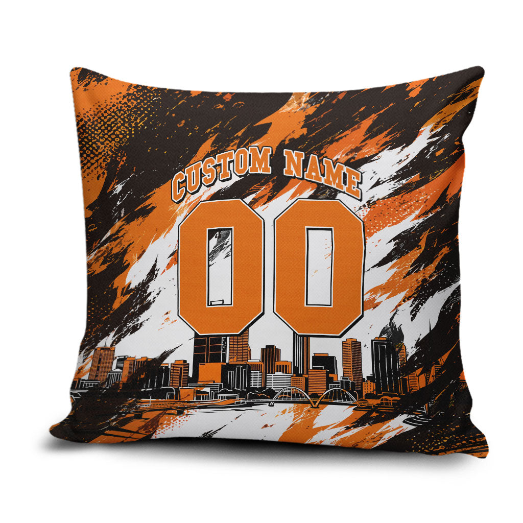 Personalised Perth Scorchers Cricket Fan Pride Pillow Cover Dynamic Flaming Dragon Art With Perth City Skyline