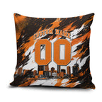 Personalised Perth Scorchers Cricket Fan Pride Pillow Cover Dynamic Flaming Dragon Art With Perth City Skyline