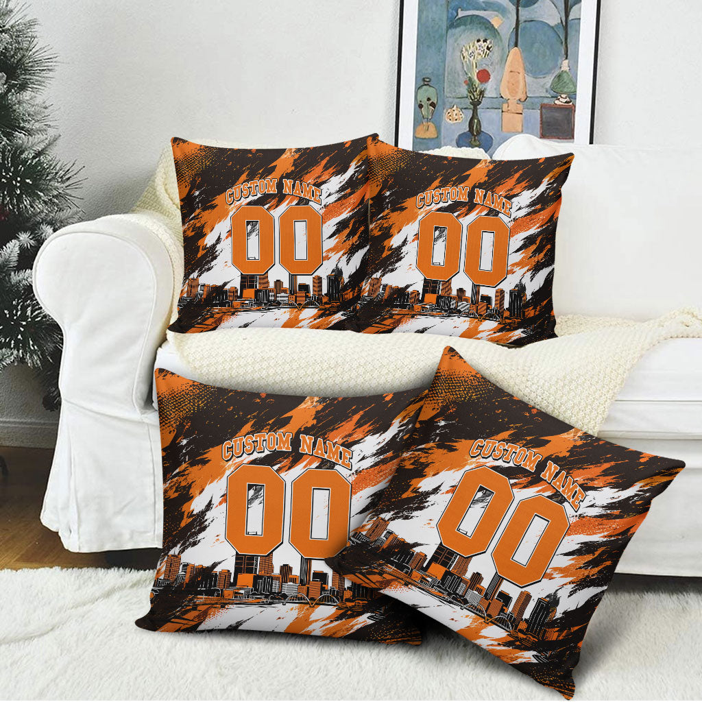 Personalised Perth Scorchers Cricket Fan Pride Pillow Cover Dynamic Flaming Dragon Art With Perth City Skyline
