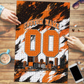Personalised Perth Scorchers Cricket Fan Pride Puzzle Dynamic Flaming Dragon Art With Perth City Skyline