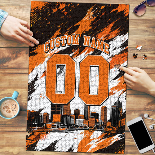 Personalised Perth Scorchers Cricket Fan Pride Puzzle Dynamic Flaming Dragon Art With Perth City Skyline