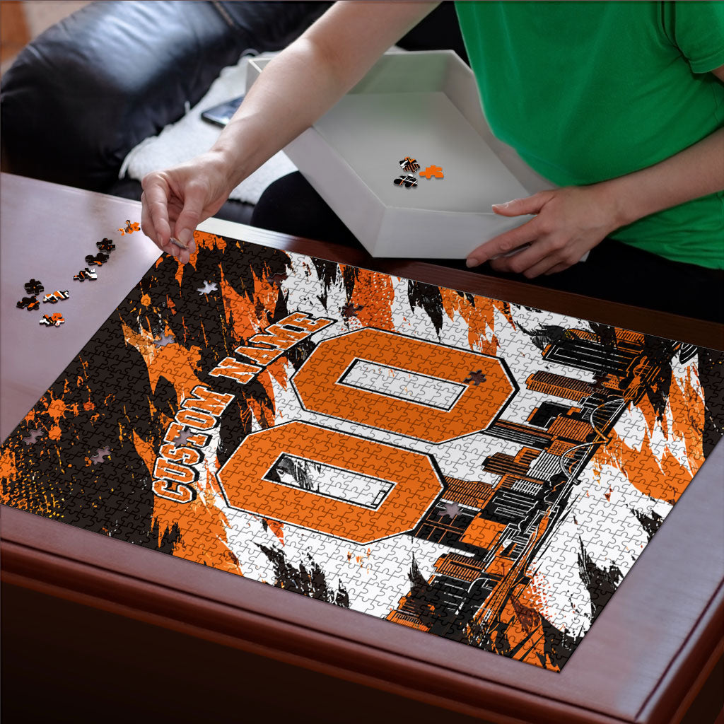 Personalised Perth Scorchers Cricket Fan Pride Puzzle Dynamic Flaming Dragon Art With Perth City Skyline