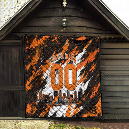 Personalised Perth Scorchers Cricket Fan Pride Quilt Dynamic Flaming Dragon Art With Perth City Skyline