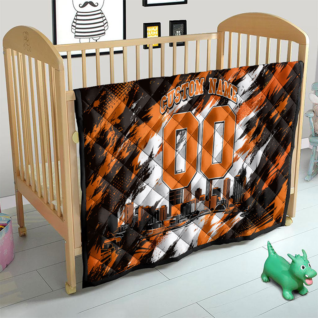 Personalised Perth Scorchers Cricket Fan Pride Quilt Dynamic Flaming Dragon Art With Perth City Skyline