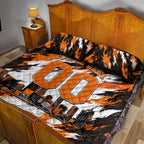 Personalised Perth Scorchers Cricket Fan Pride Quilt Bed Set Dynamic Flaming Dragon Art With Perth City Skyline