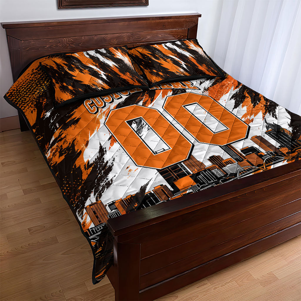 Personalised Perth Scorchers Cricket Fan Pride Quilt Bed Set Dynamic Flaming Dragon Art With Perth City Skyline