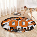 Personalised Perth Scorchers Cricket Fan Pride Round Carpet Dynamic Flaming Dragon Art With Perth City Skyline