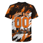 Personalised Perth Scorchers Cricket Fan Pride Rugby Jersey Dynamic Flaming Dragon Art With Perth City Skyline