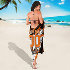 Personalised Perth Scorchers Cricket Fan Pride Sarong Dynamic Flaming Dragon Art With Perth City Skyline