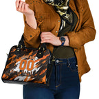 Personalised Perth Scorchers Cricket Fan Pride Shoulder Handbag Dynamic Flaming Dragon Art With Perth City Skyline