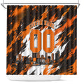Personalised Perth Scorchers Cricket Fan Pride Shower Curtain Dynamic Flaming Dragon Art With Perth City Skyline