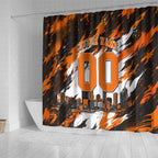 Personalised Perth Scorchers Cricket Fan Pride Shower Curtain Dynamic Flaming Dragon Art With Perth City Skyline