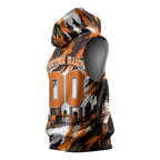 Personalised Perth Scorchers Cricket Fan Pride Sleeveless Hoodie Dynamic Flaming Dragon Art With Perth City Skyline