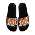 Personalised Perth Scorchers Cricket Fan Pride Slide Sandals Dynamic Flaming Dragon Art With Perth City Skyline