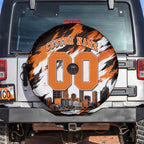 Personalised Perth Scorchers Cricket Fan Pride Spare Tire Cover Dynamic Flaming Dragon Art With Perth City Skyline