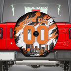 Personalised Perth Scorchers Cricket Fan Pride Spare Tire Cover Dynamic Flaming Dragon Art With Perth City Skyline