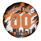 Personalised Perth Scorchers Cricket Fan Pride Spare Tire Cover Dynamic Flaming Dragon Art With Perth City Skyline