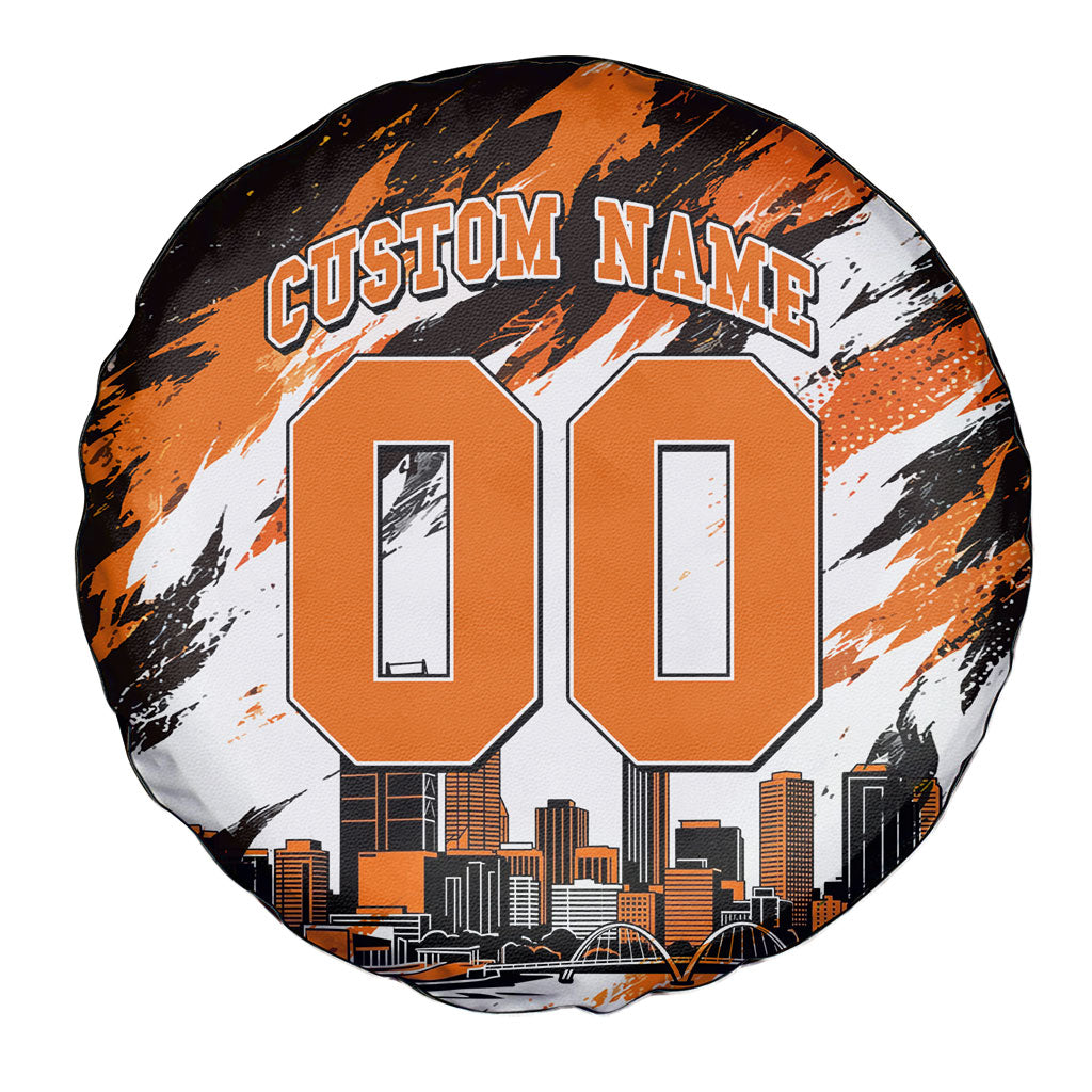Personalised Perth Scorchers Cricket Fan Pride Spare Tire Cover Dynamic Flaming Dragon Art With Perth City Skyline