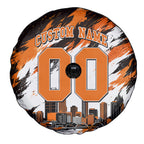 Personalised Perth Scorchers Cricket Fan Pride Spare Tire Cover Dynamic Flaming Dragon Art With Perth City Skyline