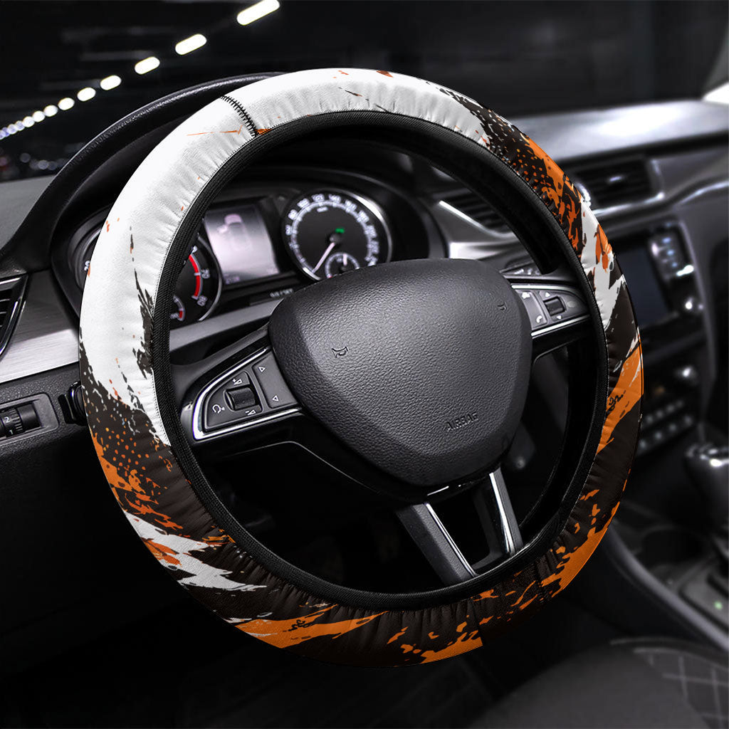 Perth Scorchers Cricket Fan Pride Steering Wheel Cover Dynamic Flaming Dragon Art With Perth City Skyline