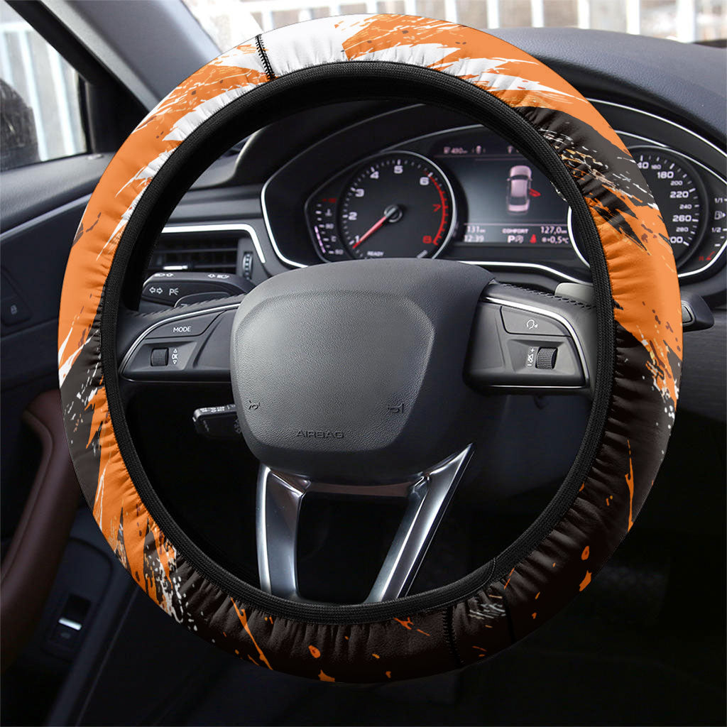 Perth Scorchers Cricket Fan Pride Steering Wheel Cover Dynamic Flaming Dragon Art With Perth City Skyline