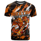 Personalised Perth Scorchers Cricket Fan Pride T Shirt Dynamic Flaming Dragon Art With Perth City Skyline