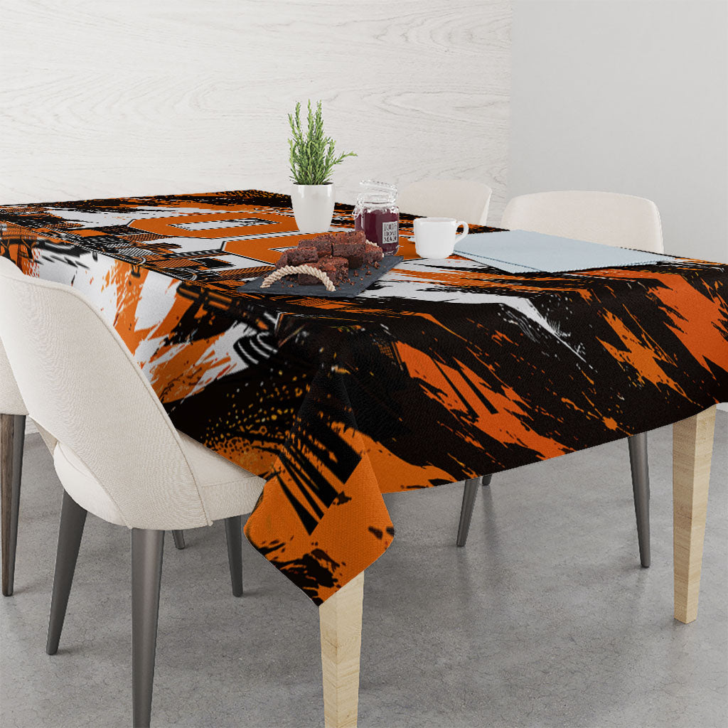 Personalised Perth Scorchers Cricket Fan Pride Tablecloth Dynamic Flaming Dragon Art With Perth City Skyline