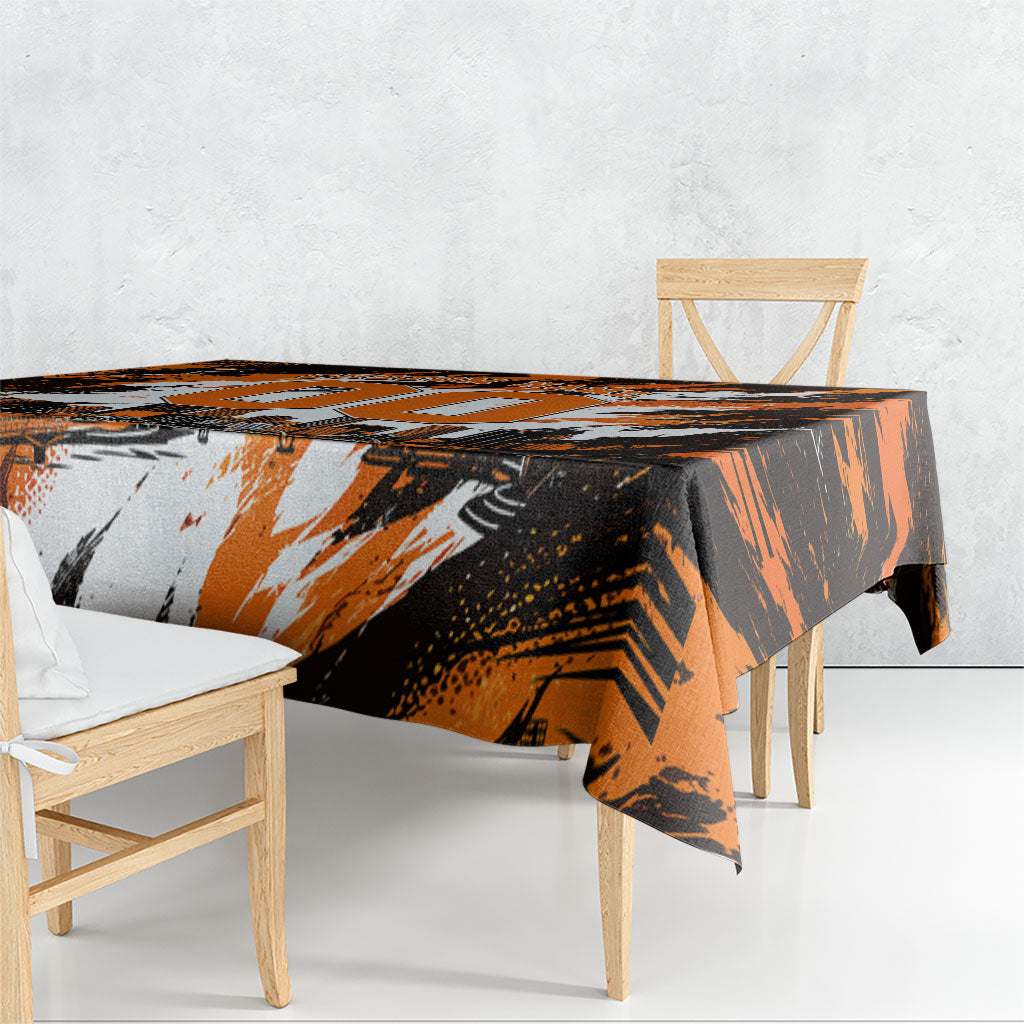 Personalised Perth Scorchers Cricket Fan Pride Tablecloth Dynamic Flaming Dragon Art With Perth City Skyline