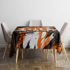 Personalised Perth Scorchers Cricket Fan Pride Tablecloth Dynamic Flaming Dragon Art With Perth City Skyline