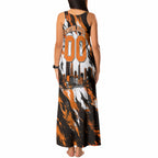 Personalised Perth Scorchers Cricket Fan Pride Tank Maxi Dress Dynamic Flaming Dragon Art With Perth City Skyline